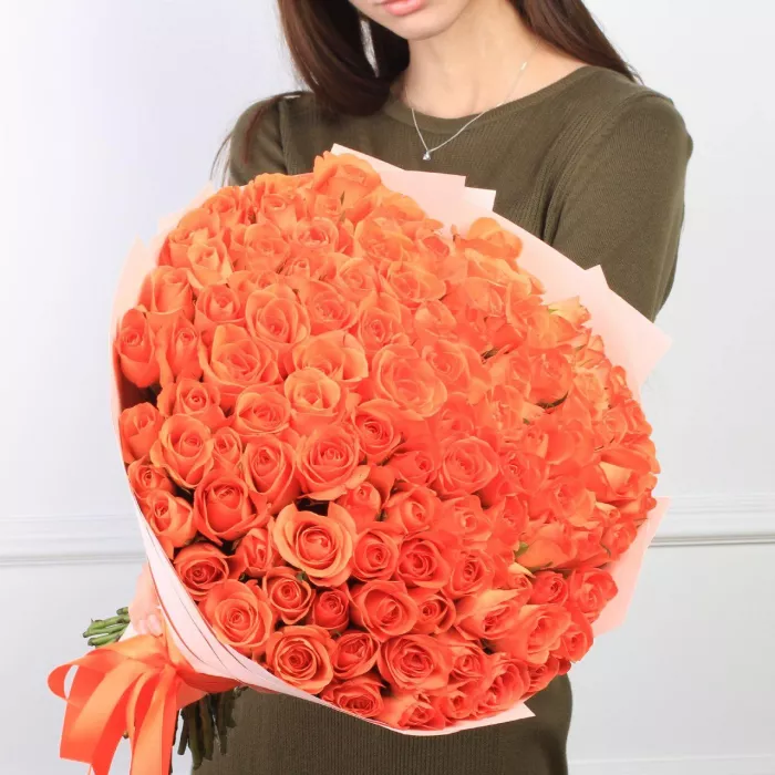 Букет из 101 мандариновая роза