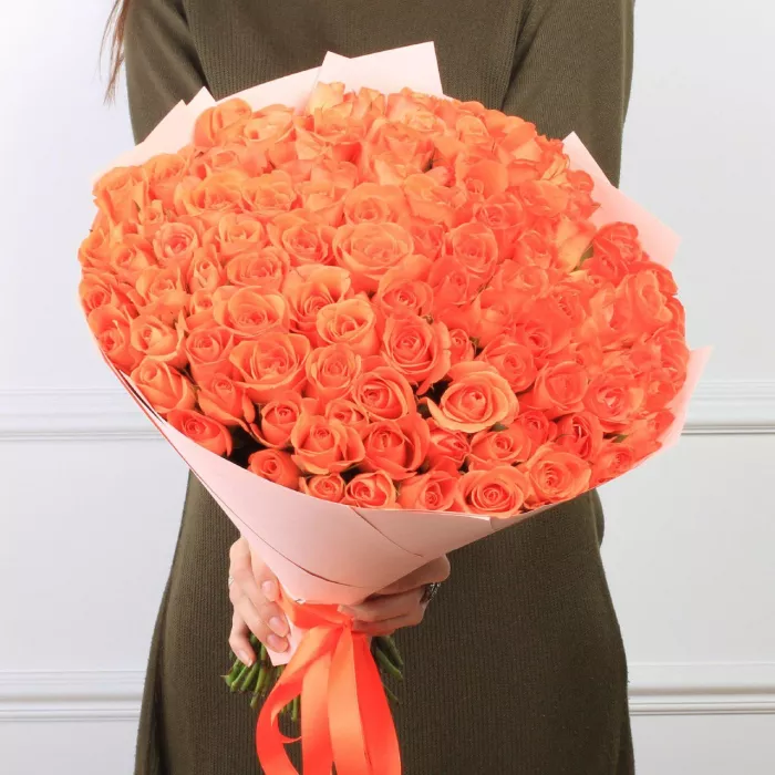 Букет из 101 мандариновая роза