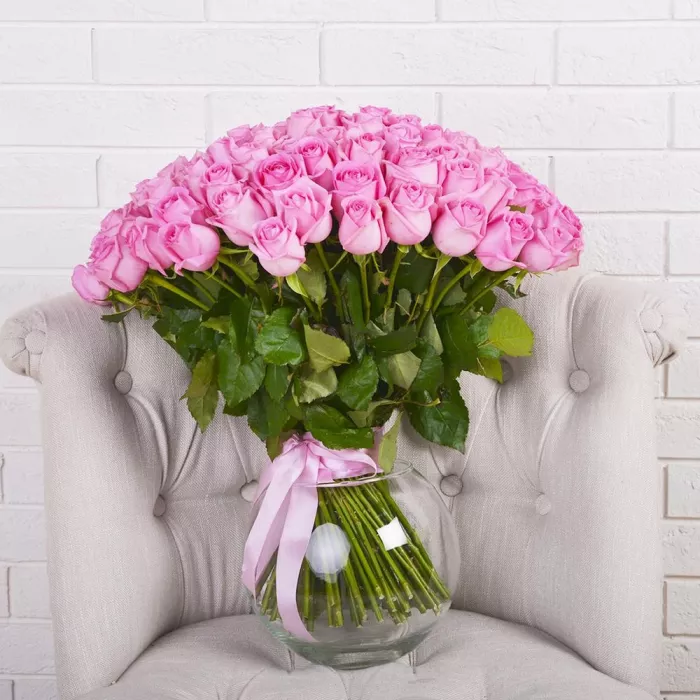 Букет из 101 розовой розы