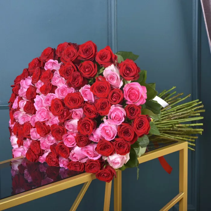 101 роза букет Ягодный микс premium 60 см