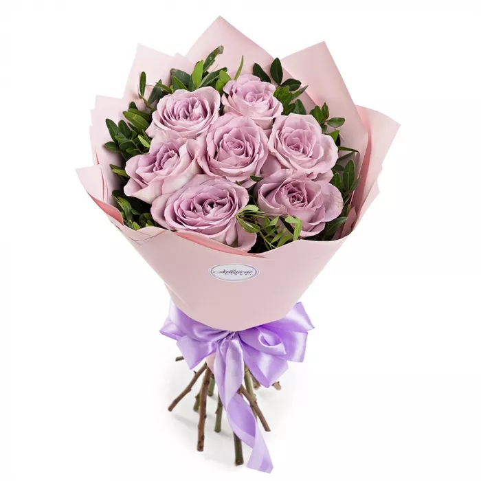 7 сиреневых роз