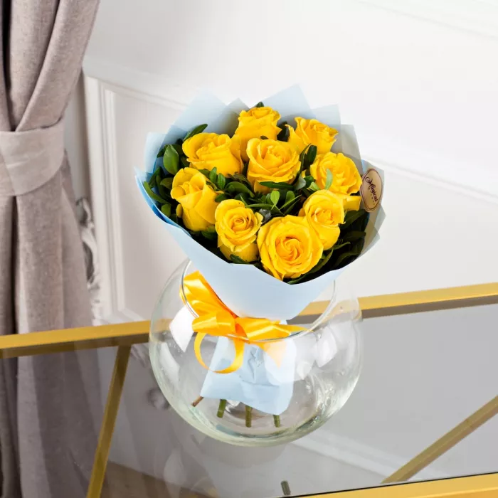 Букет из 9 желтых роз