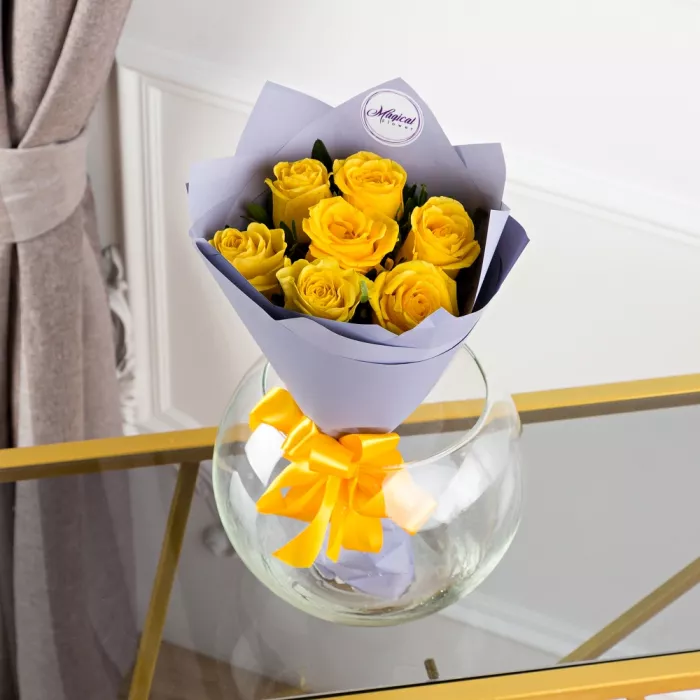 Букет из 7 желтых роз