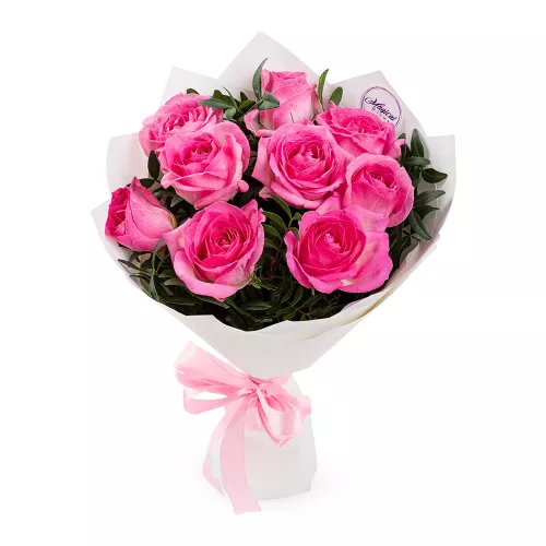 Букет из 9 розовых роз