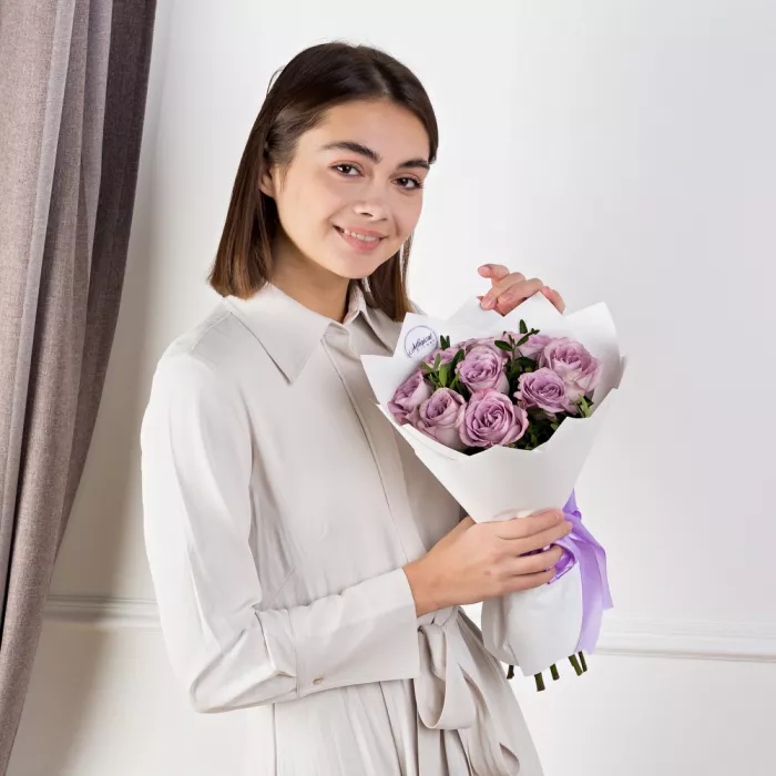 Букет из 9 сиреневых роз