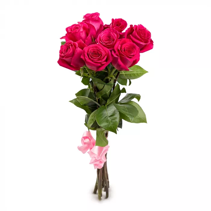 Букет из 9 малиновых роз 60 см
