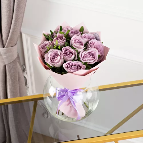 Букет из 11 фиолетовых роз 40 см