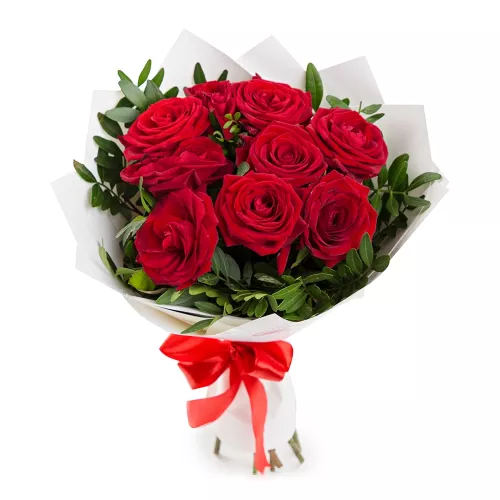 Букет из 9 красных роз 50 см