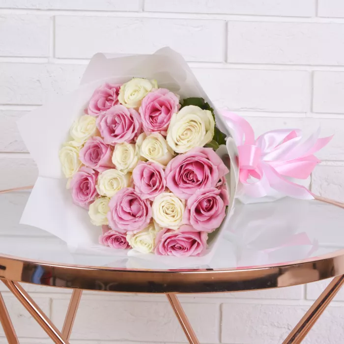 21 роза микс Premium 40 см