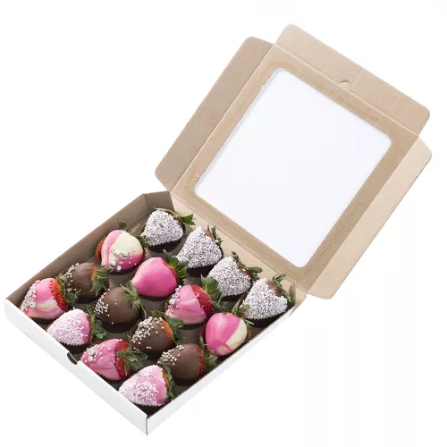 Вкусная клубника в коробке 16шт