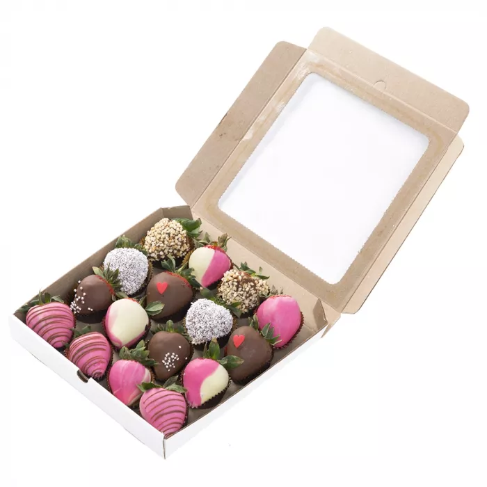 Клубничная коробка 16шт