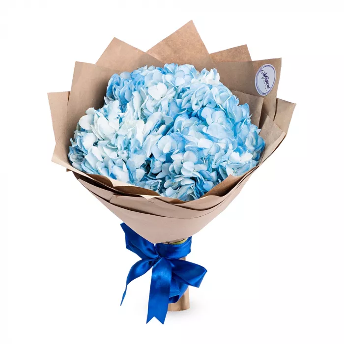 Букет из 3 голубых гортензий