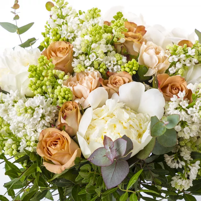 Букет с пионом и розой