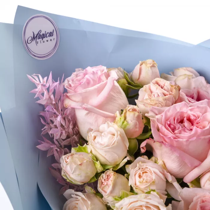 Букет с розой Охара и рускусом