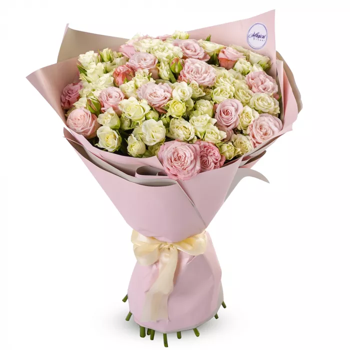 35 кустовых роз микс