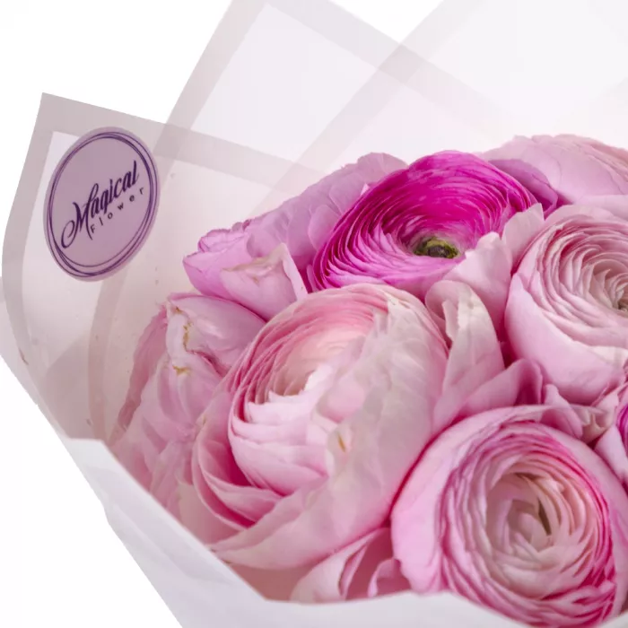 Букет из 11 розовых ранункулюсов