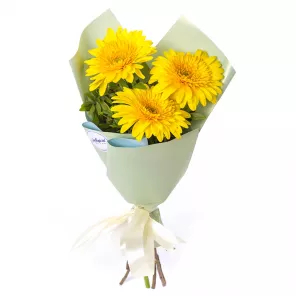 Букет из 3 желтых гербер