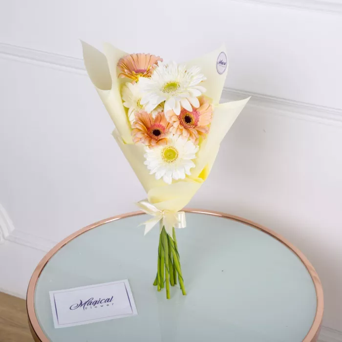 Букет из 9 разноцветных гербер