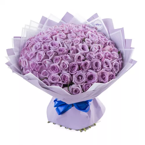 Букет из 101 сиреневой розы