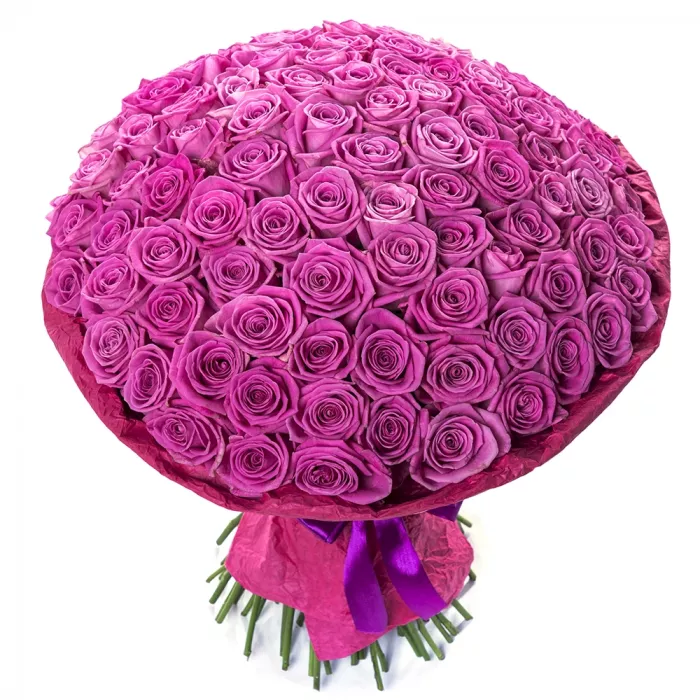 101 розовая роза 50 см