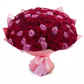 Букет из 101 розы Ягодный микс premium 60 см