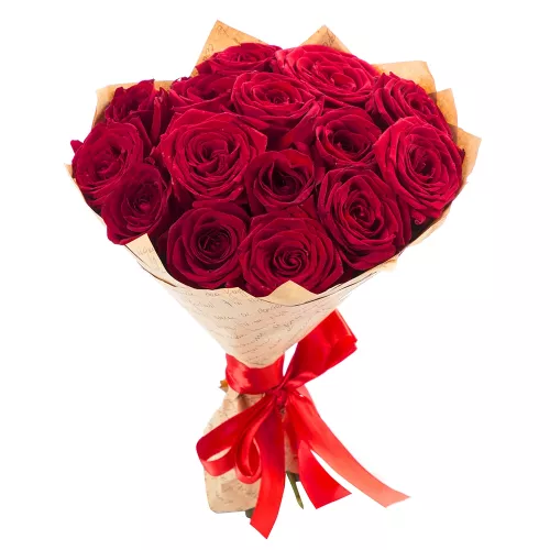 Букет на День матери из 15 красных роз 40 см