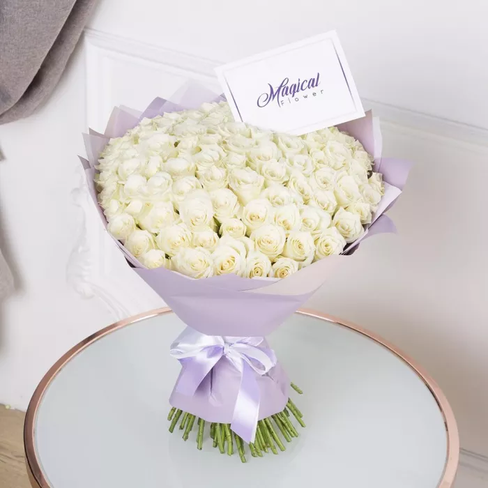 101 белая роза