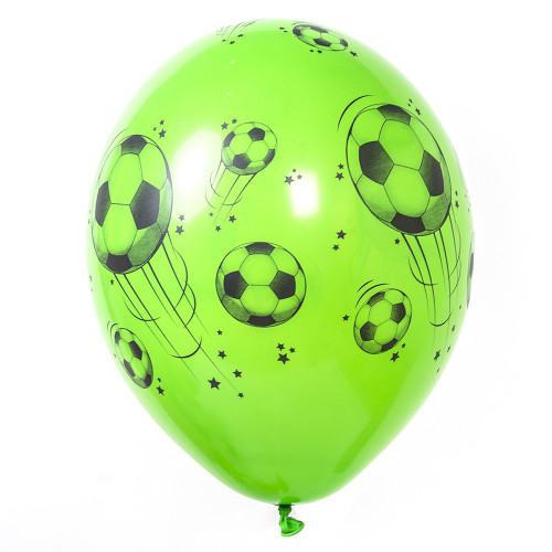 Латексный шар с рисунком мячей зеленый