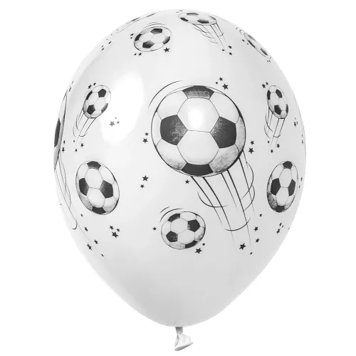Воздушный шар с рисунком мячей белый
