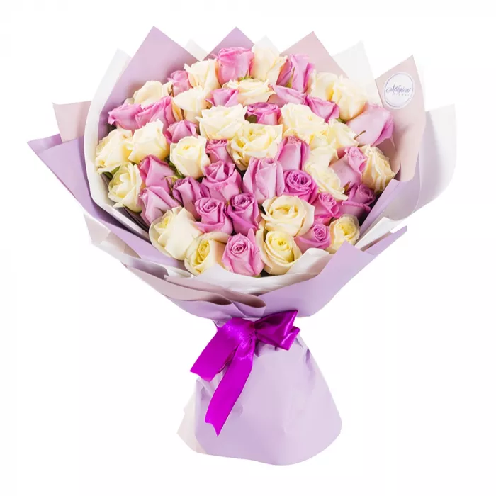 Букет из 51 микс розы стиль Magical