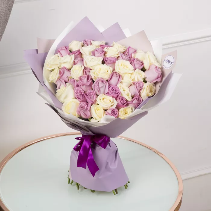 Букет из 51 микс розы стиль Magical