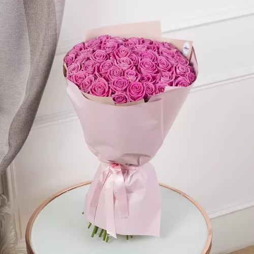 Монобукет из 51 розовой розы 60 см