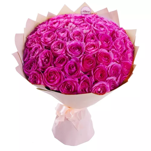 Букет из 51 розовой розы 50 см