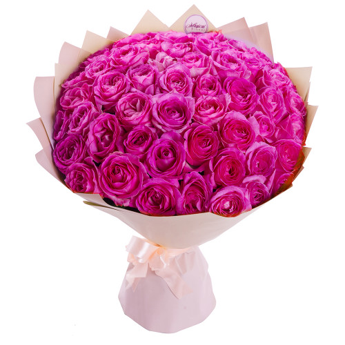 Букет из 51 розовой розы 50 см