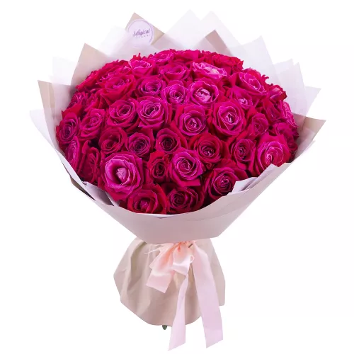 Букет из 51 малиновой розы 40 см