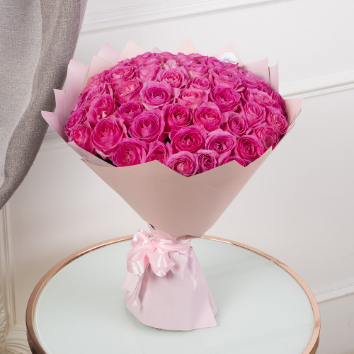 Монобукет из 51 розовой розы 50 см