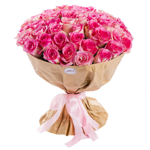 Монобукет из 51 розовой розы premium 40 см