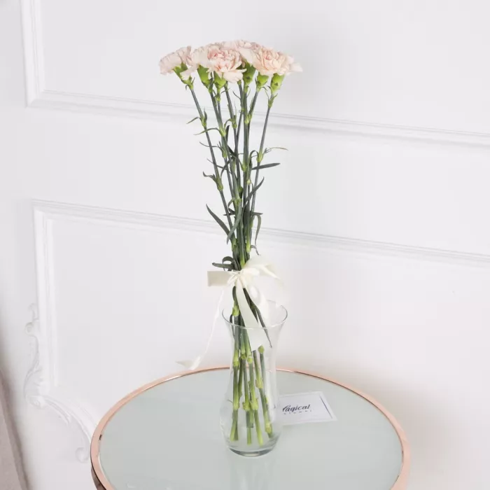 7 кремовых гвоздик