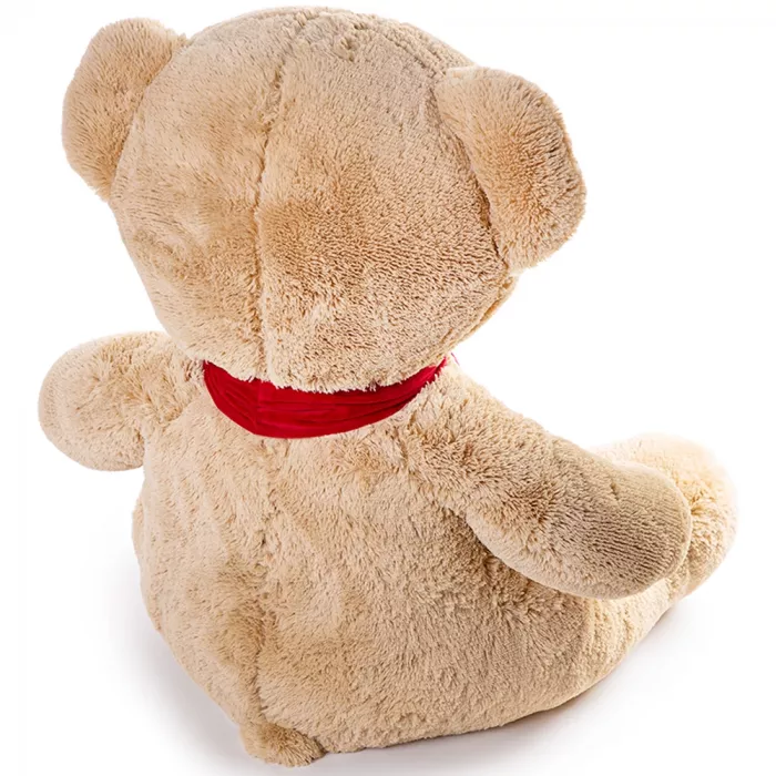 Большой плюшевый бежевый мишка