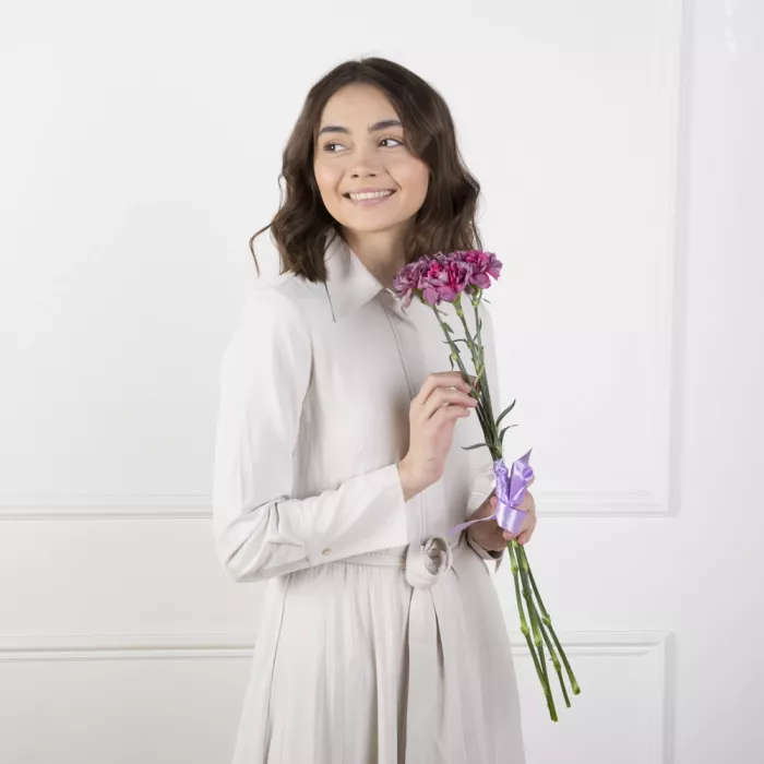 5 фиолетовых гвоздик