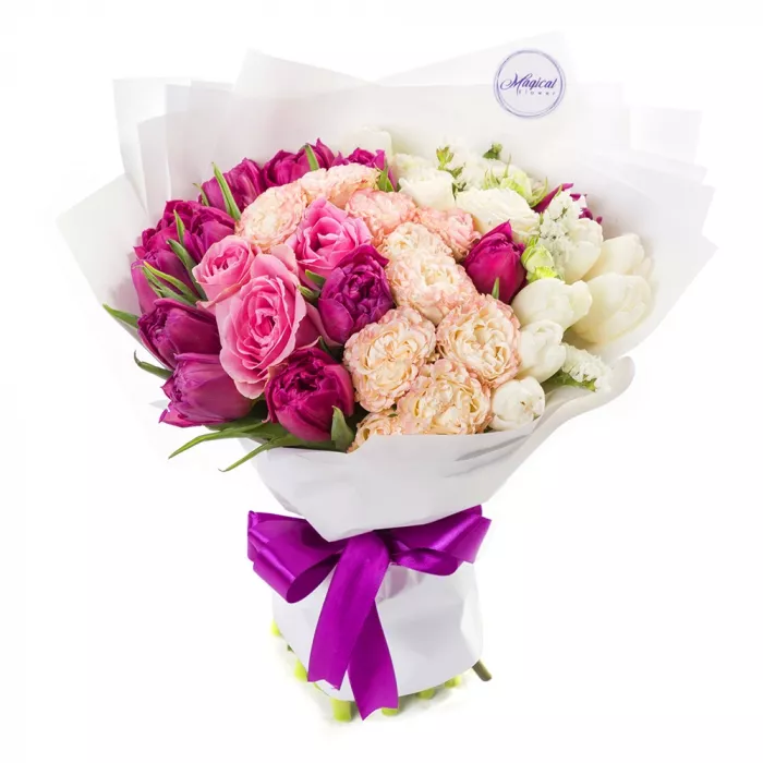 Букет из тюльпанов и роз