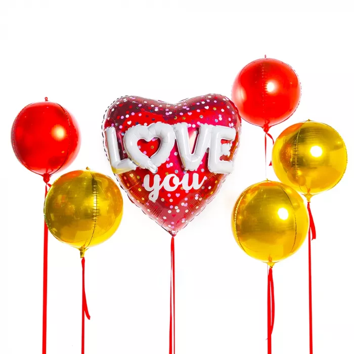 Композиция шаров Люблю тебя