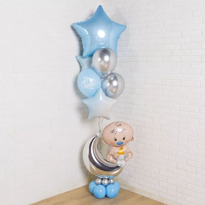 Фонтан шаров На рождение мальчика