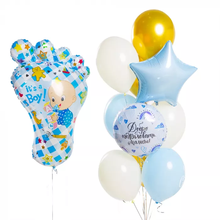 Композиция шаров на рождение мальчика