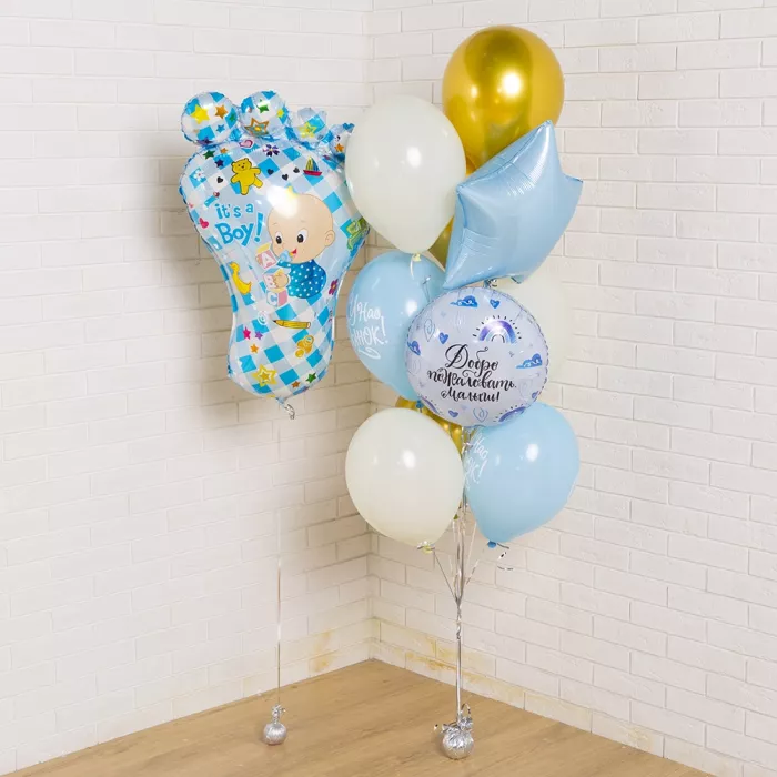 Композиция шаров на рождение мальчика