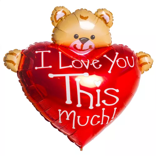 Фольгированный шар Мишка с сердцем