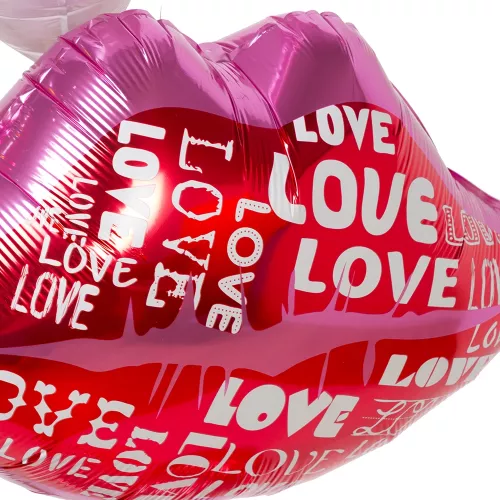 Фольгированный шар Губы с надписями Love