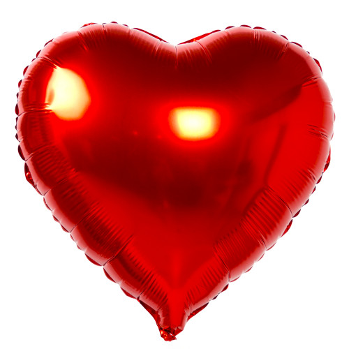 Фольгированное сердце металлик красное