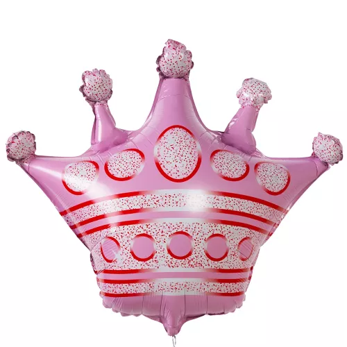 Фольгированный шар корона розовая