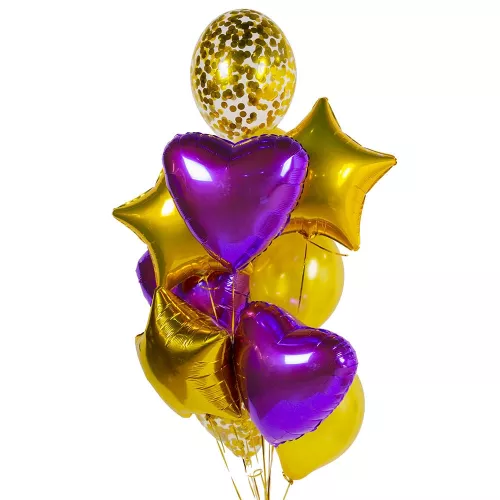 Букет шаров со звездой Фиолетовое чудо